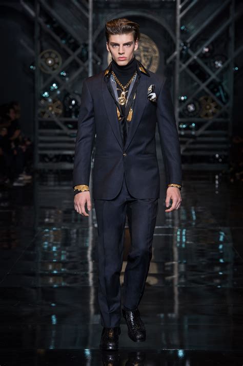 versace men's 3pc suits collection colors|Versace men's designer suits.